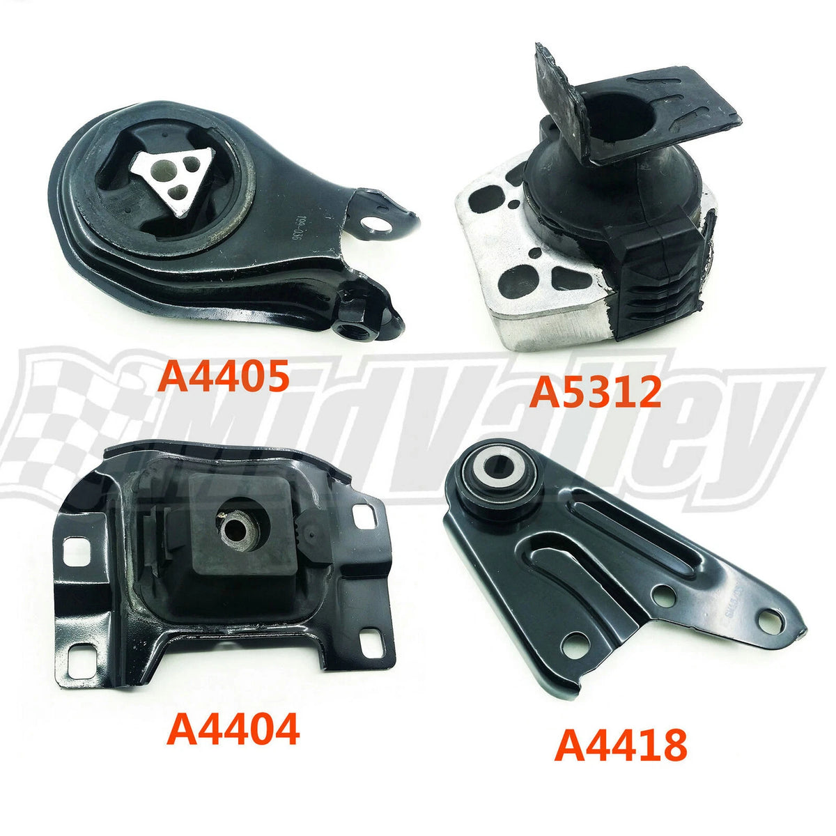 Set of 4 Engine & Transmission Mounts for Mazda 3 (2004–2009)