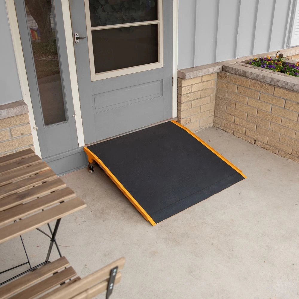 30" L Aluminum Adjustable Solid Threshold Ramp for Silver Spring