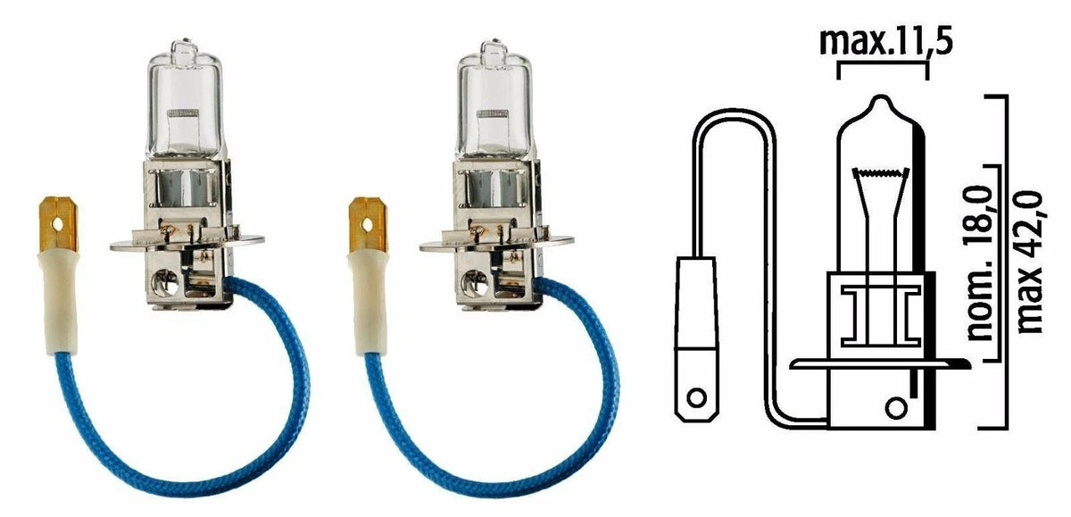 2X H3 12V 55W Halogen Replacement Bulbs for Flosser 3320 (Made in Germany)