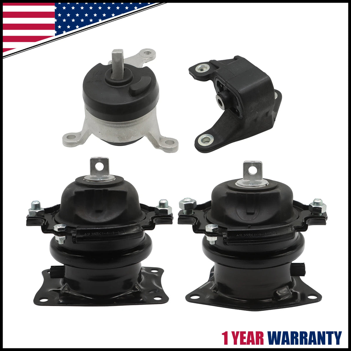 4X Engine & Transmission Mount Kit for Honda Pilot (2016–2021) 3.5L V6