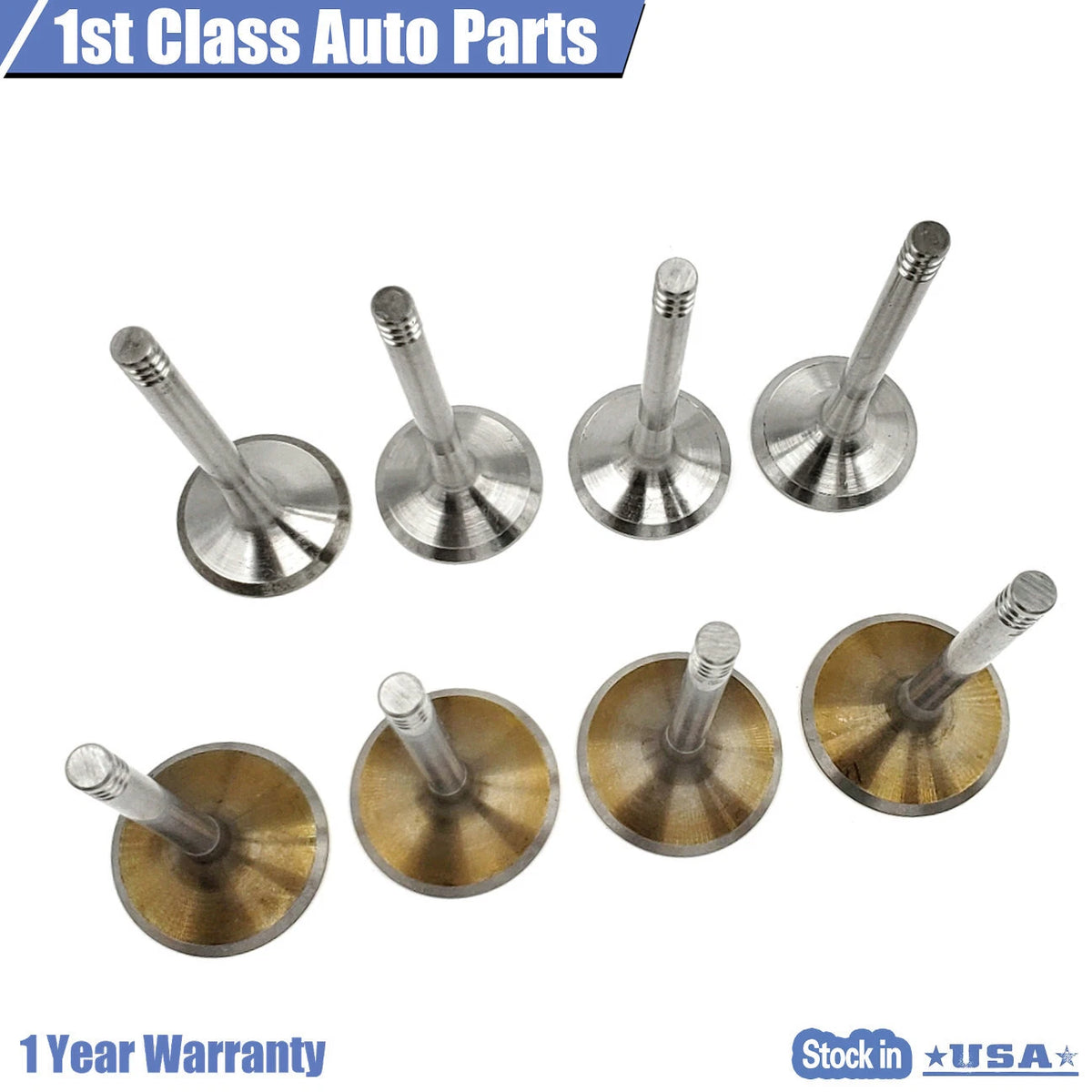 8PCS Exhaust Intake Valves for VW Golf Jetta Beetle Cabrio 2.0L SOHC 8V