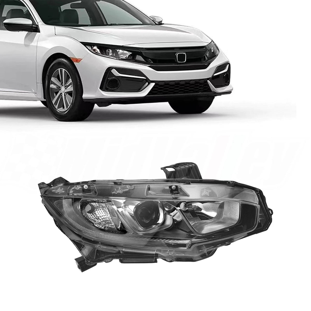Halogen Headlight for Honda Civic (2016–2021) RH Passenger Side