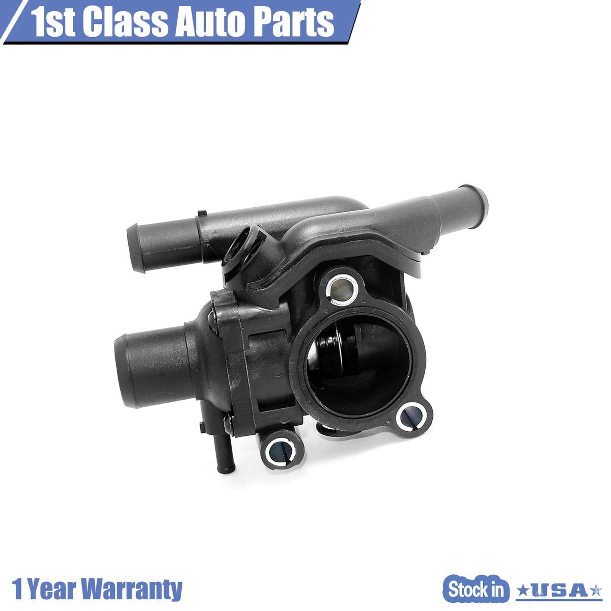 Engine Coolant Thermostat with Water Outlet Housing 902-201 for Ford Focus (2000–2004)