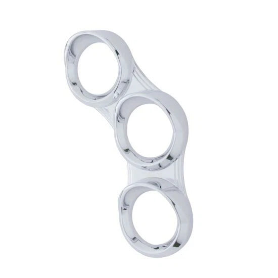 Chrome 3 Gauge Cluster Bezel with Visor for Peterbilt (UP 41293)