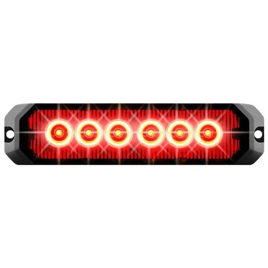 5 Inch Medium Rectangular Strobe Light for Universal Vehicles (LED, Red)