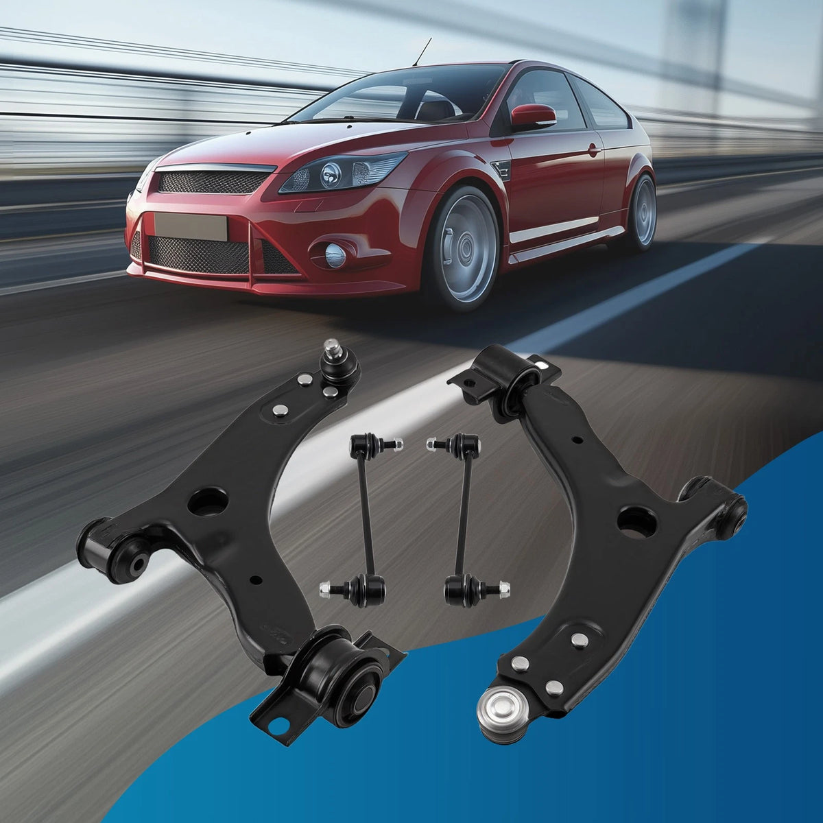 Front Lower Control Arms Ball Joints Sway Bars for Ford Focus (2004–2011)