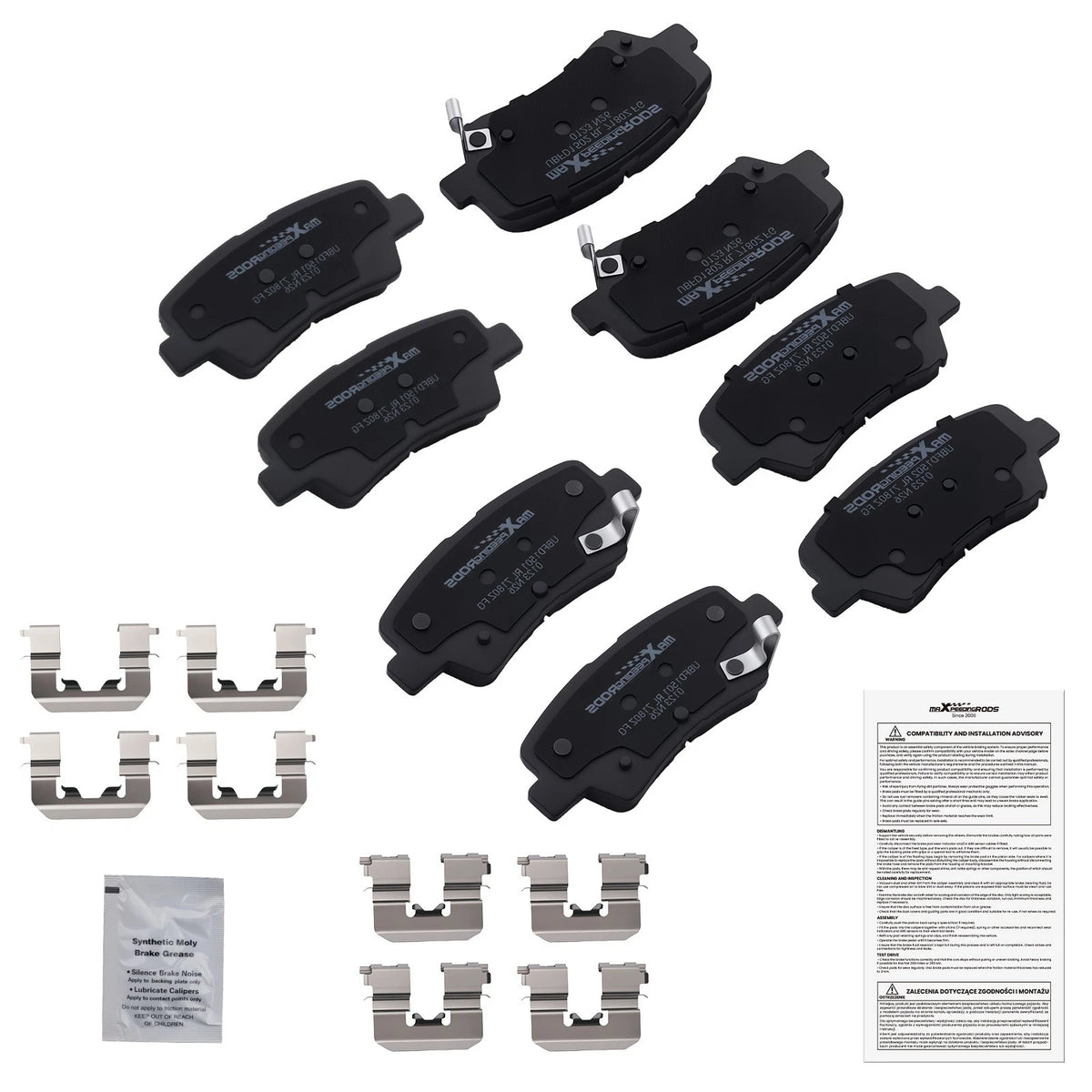 8pcs Ceramic Brake Pads Kit for Hyundai Elantra Coupe (2013–2014) D1543