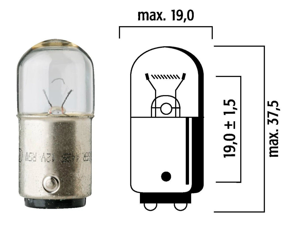 10X Flosser 4425 Mini Bulbs 12V 5W BA15D - Replaces P/N 90