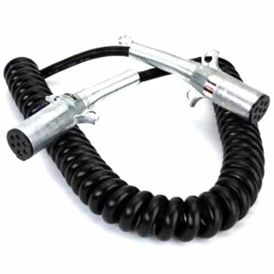 7 Way Coiled Electric Trailer Cord for TPHD (12 Ft)