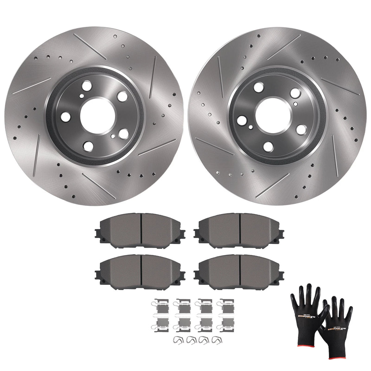 Front Brake Rotors & Ceramic Pads Set for Pontiac Vibe (2009–2010) Scion xD (2008–2014)
