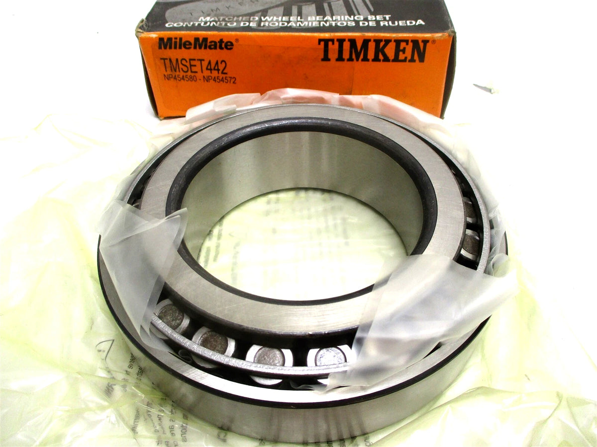 Set of 2 Timken MileMate Tapered Roller Bearings for NP454580 NP454572