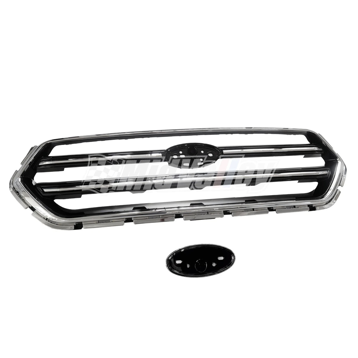 Front Upper Grille Gloss Black & Chrome for Ford Escape (2017–2019)