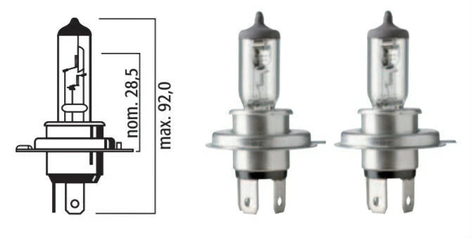 2X H4 Halogen Headlight Bulb 525543 HB2 12V 100/55W for