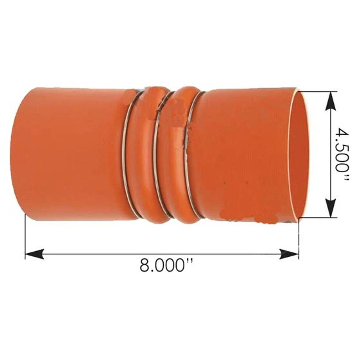4.5 x 8 Inch Heavy Duty Red Silicone Hump Hose for Charge Air Coolers