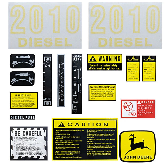 Mylar Decal Set for John Deere 2010 Diesel Tractor (2010)