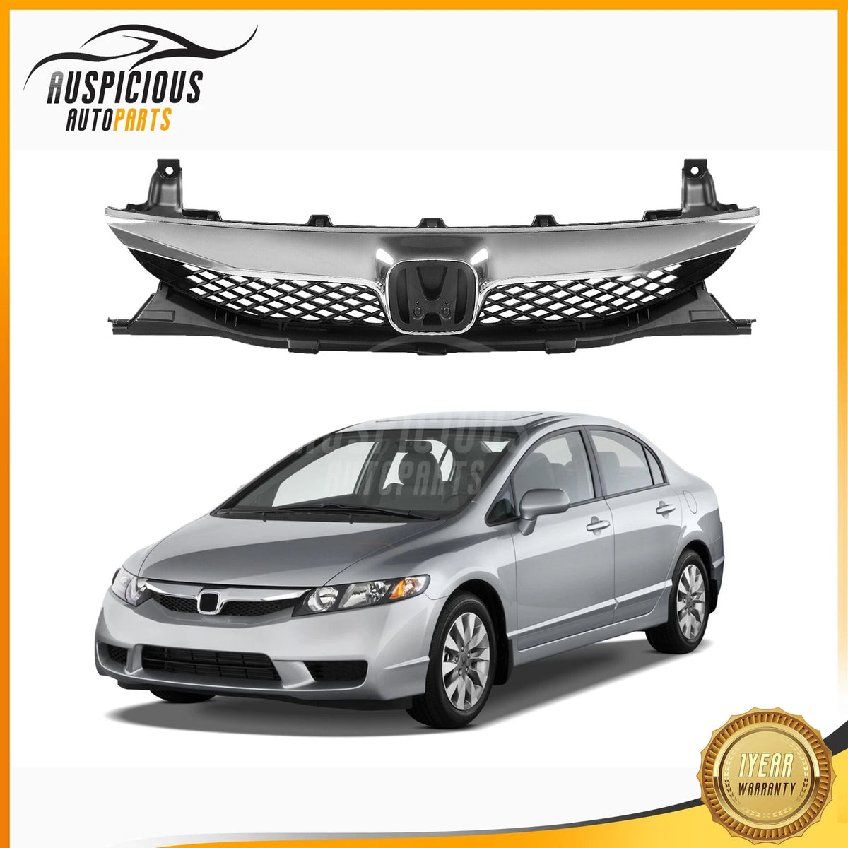 Front Chrome Grille Bumper for Honda Civic (2009–2011) 71121SNAA50 71122SNAA50