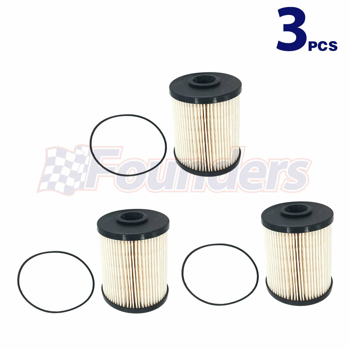 3X Fuel Filters F55360 for Dodge Ram 2500 3500 (2000–2010) 5.9L Turbo Diesel