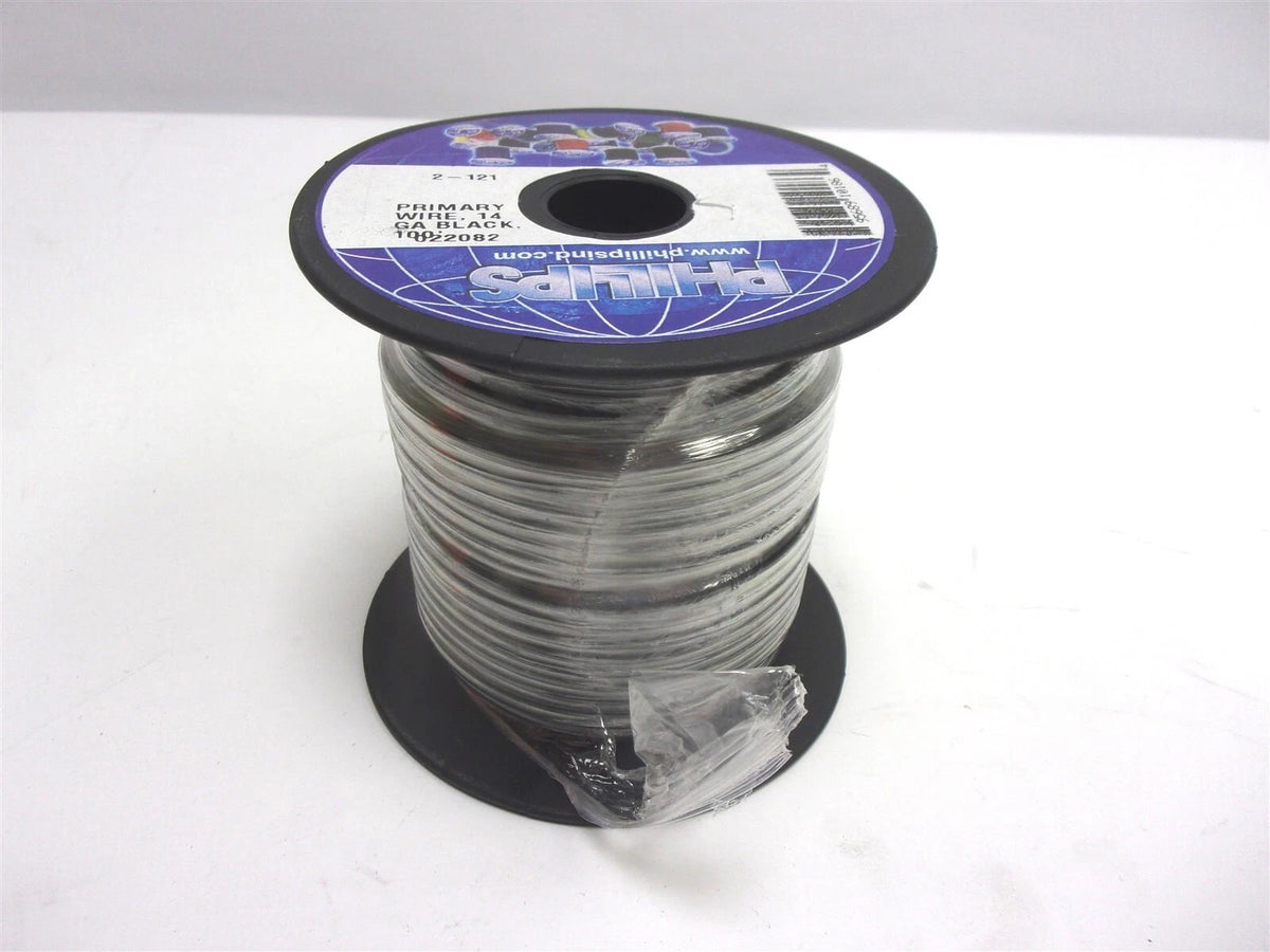 2-121 Phillips Primary Wire 14 Gauge Black 100' Spool SAE Type GPT