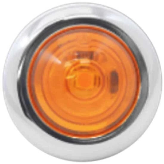 Amber LED Mini Bulkhead Light for - Chrome Bezel