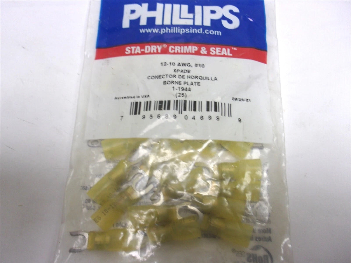 25X Heat Shrink Spade Terminal for Phillips #10 Stud 12-10 Gauge