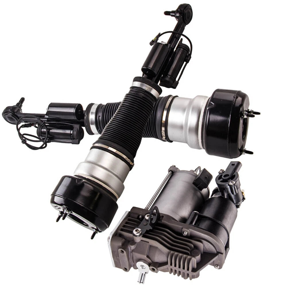 Pair Front Air Struts Shocks w/ Compressor Kit for Mercedes CL550 S550 S350 (2007–2013)