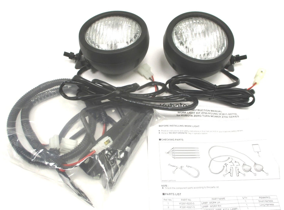 Work Light Kit for Kubota Z700 Series (K3811-00710)