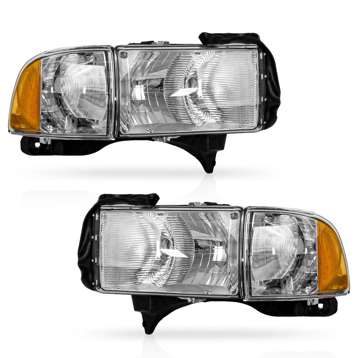 Pair Headlights for Dodge Ram 1500 2500 3500 (1999–2002)