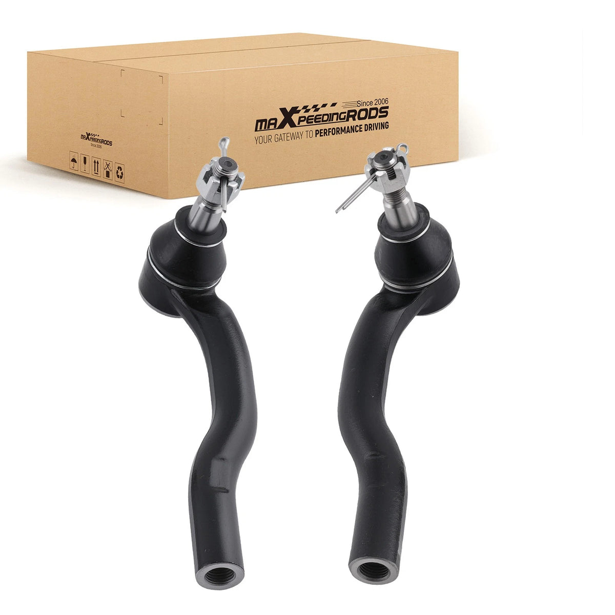 Set of 2 Outer Tie Rods for Infiniti EX35 EX37 G25 G35 G37 M35 M37 Q40