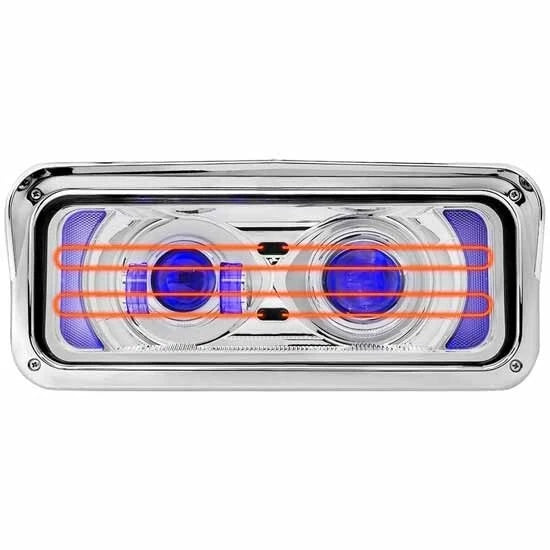 LED Heated Projector Headlight with Bezel for