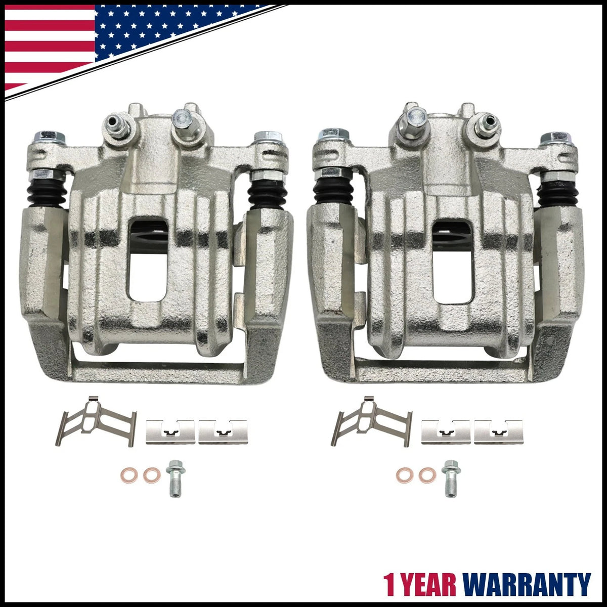 2Pcs Rear Brake Calipers w/ Bracket for Honda CR-V (2007–2016) & Acura RDX (2013–2018)