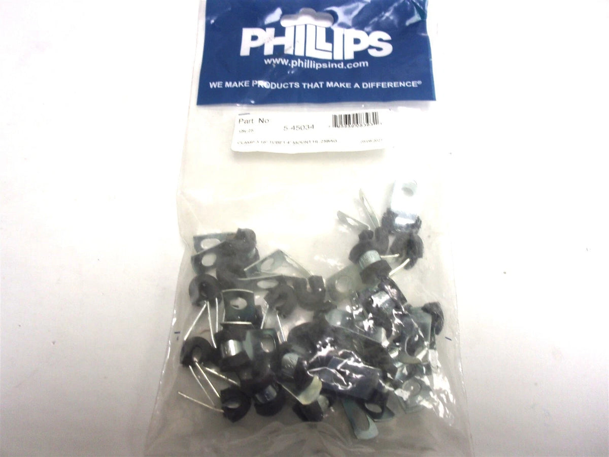 Set of 25 Phillips Rubber Cushion Clamps 3/8" Mount Hole 3/16" Tube Size