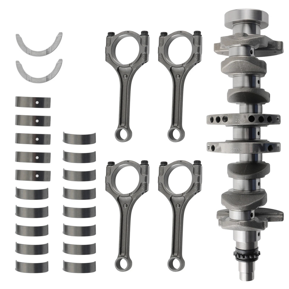 Set of 4 Crankshaft Rods and Bearings for Hyundai Accent/Kia Rio (2012–2017)