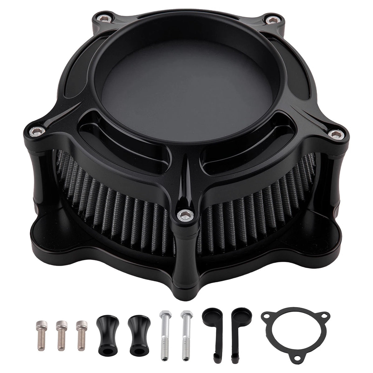 Black Air Filter System for Harley Dyna FXDLS (2017) CNC Billet Aluminum