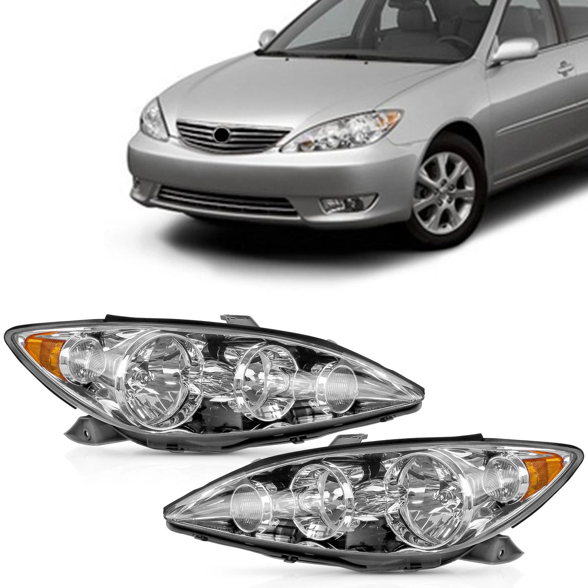 2X Headlight Set for Toyota Camry (2005–2006) 10821077