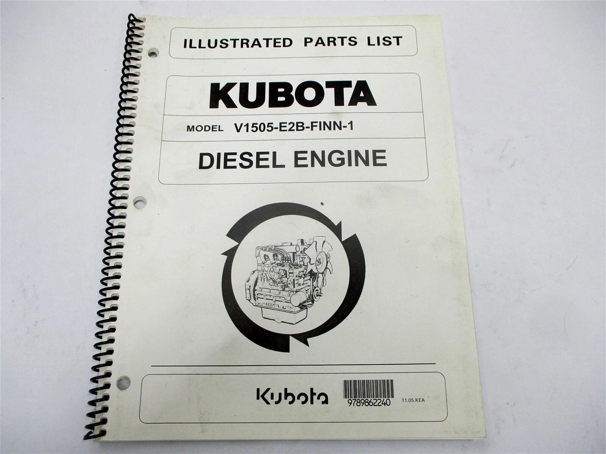 Illustrated Parts List Manual for Kubota V1505-E2B-FINN-1 Engine (No Year)