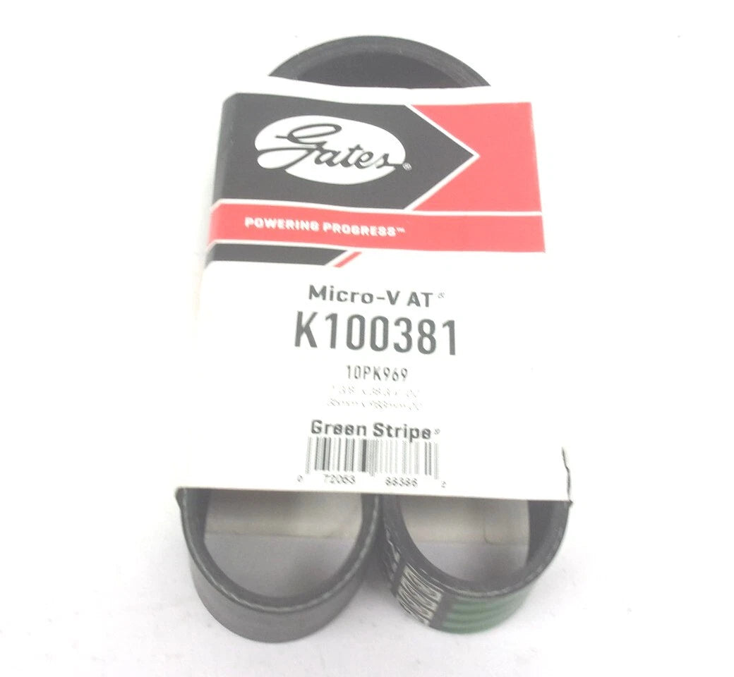 Gates Serpentine Micro-V Belt 10PK969 for K100381 (38-3/4" X 1-3/8")