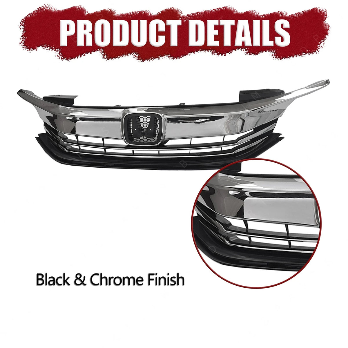 Front Upper Bumper Grille for Honda Accord Sedan (2016–2017) 71121T2FXA5