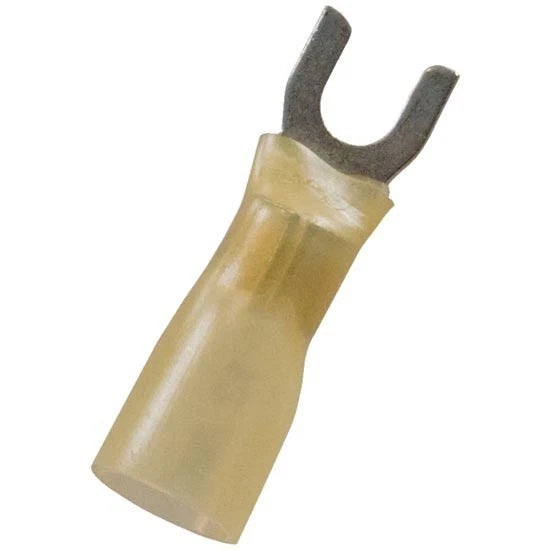 Set of 10 Yellow Crimp Seal Heat Shrink Spade Terminals for NO. 10 Stud