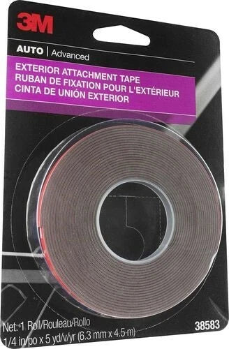 3M 38583 Auto Exterior Attachment Tape for Various Vehicles (1/4" x 15')