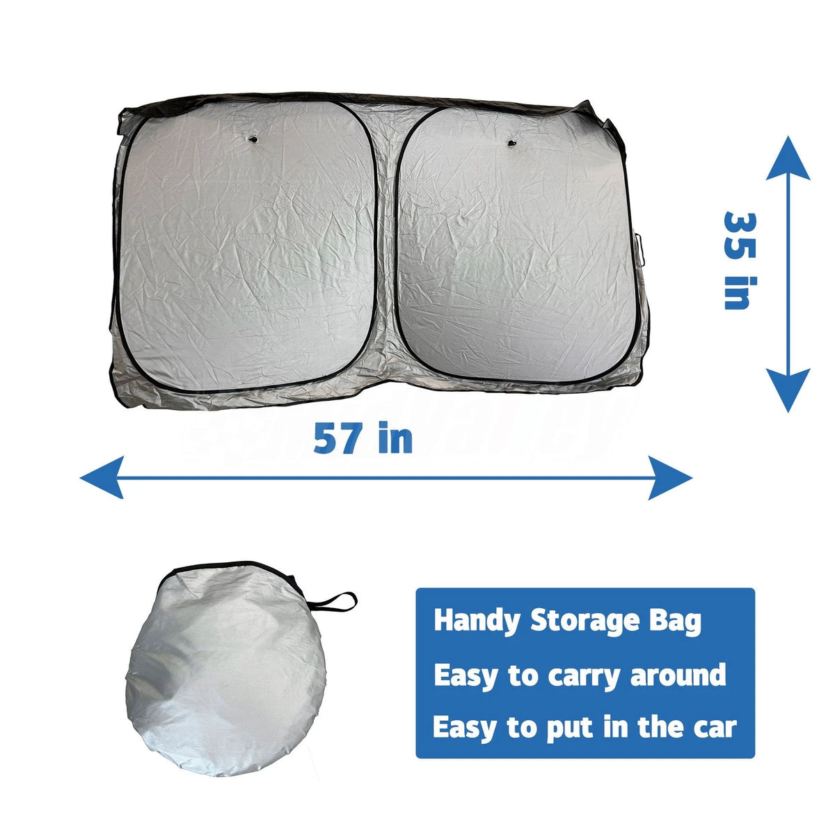 Foldable Sun Visor Shade for Car (57x35in)