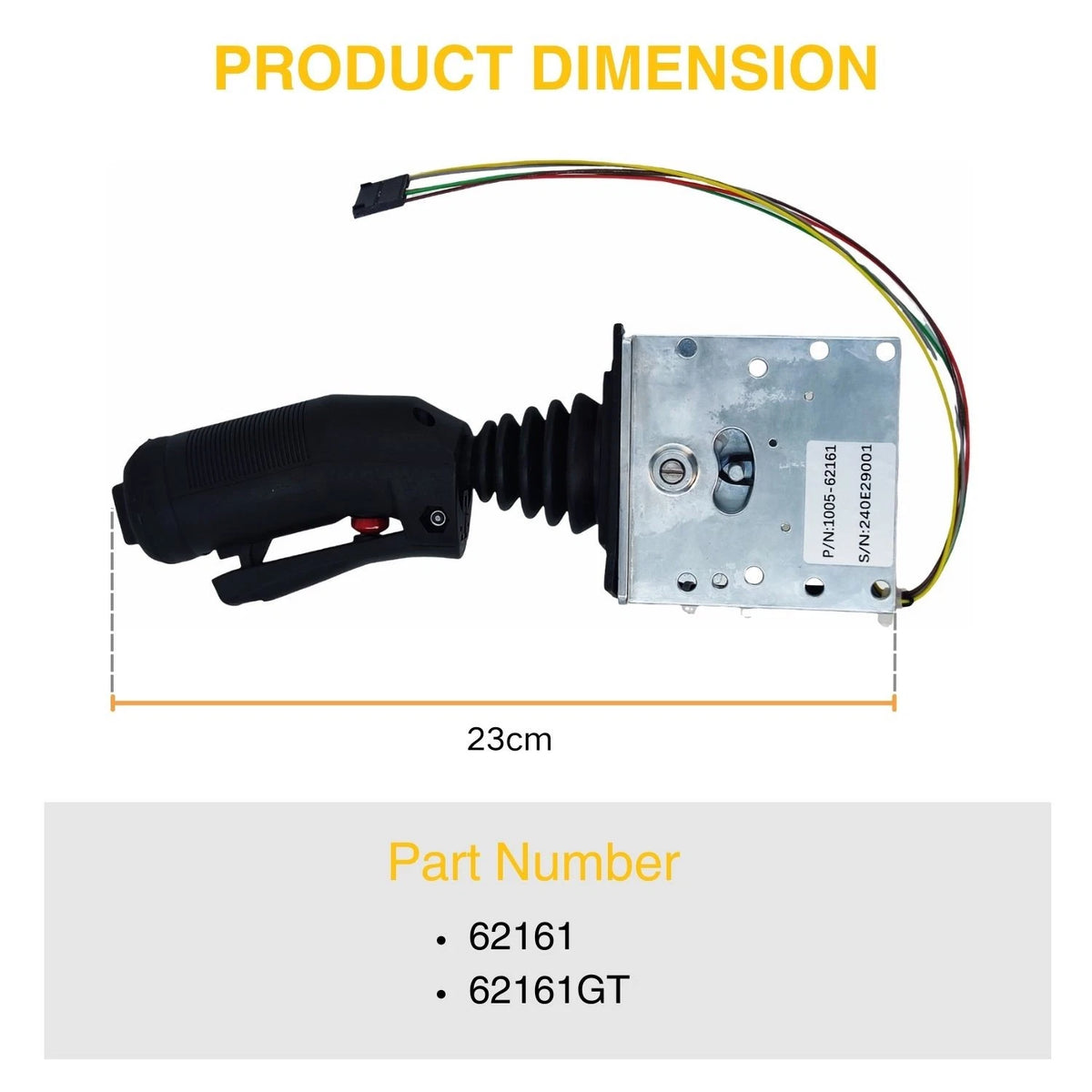 Single Axis Joystick Controller 62161GT for Genie GS-2632 GS-2646 GS-3246 GS-3384