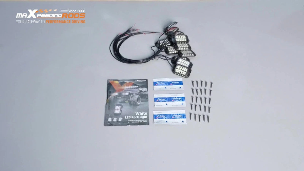 12 Pods LED Rock Lights for Trucks (6000K Pure White)