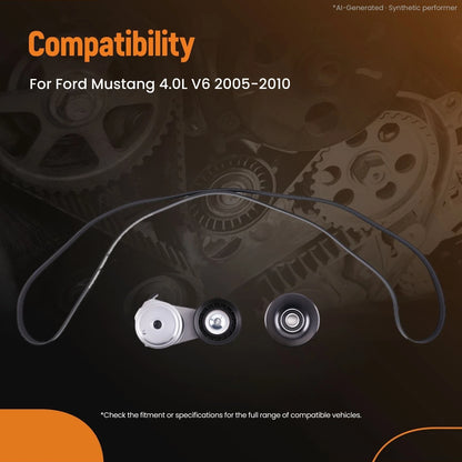 Drive Belt with Tensioner Kit for Ford Mustang V6 (2005–2010) K060875