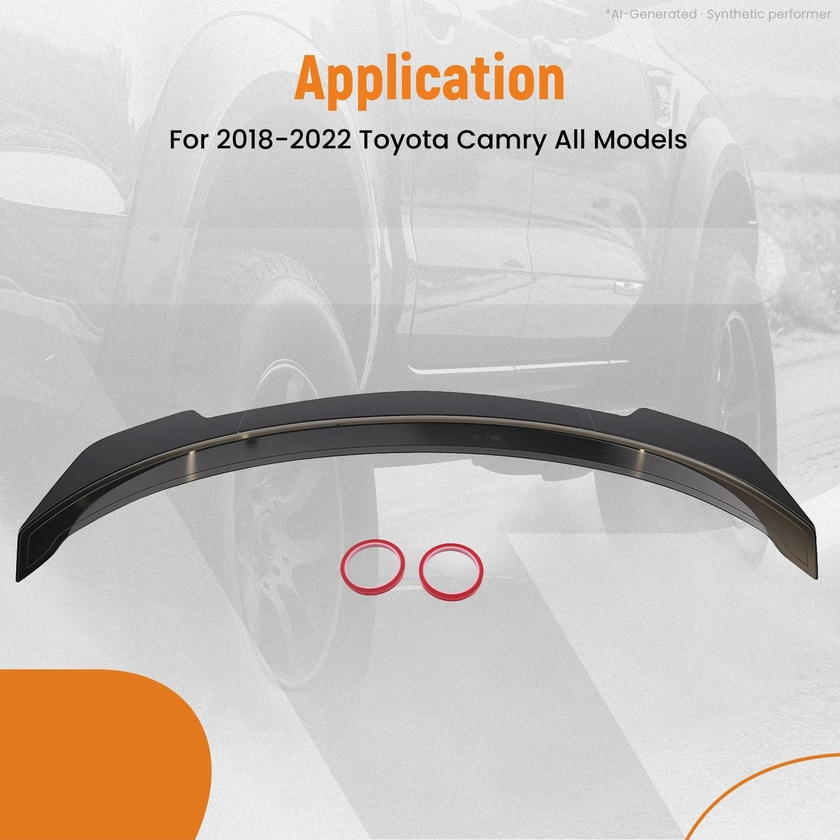 Rear Trunk Spoiler Wing Lip Gloss Black for Toyota Camry (2018–2022) ABS
