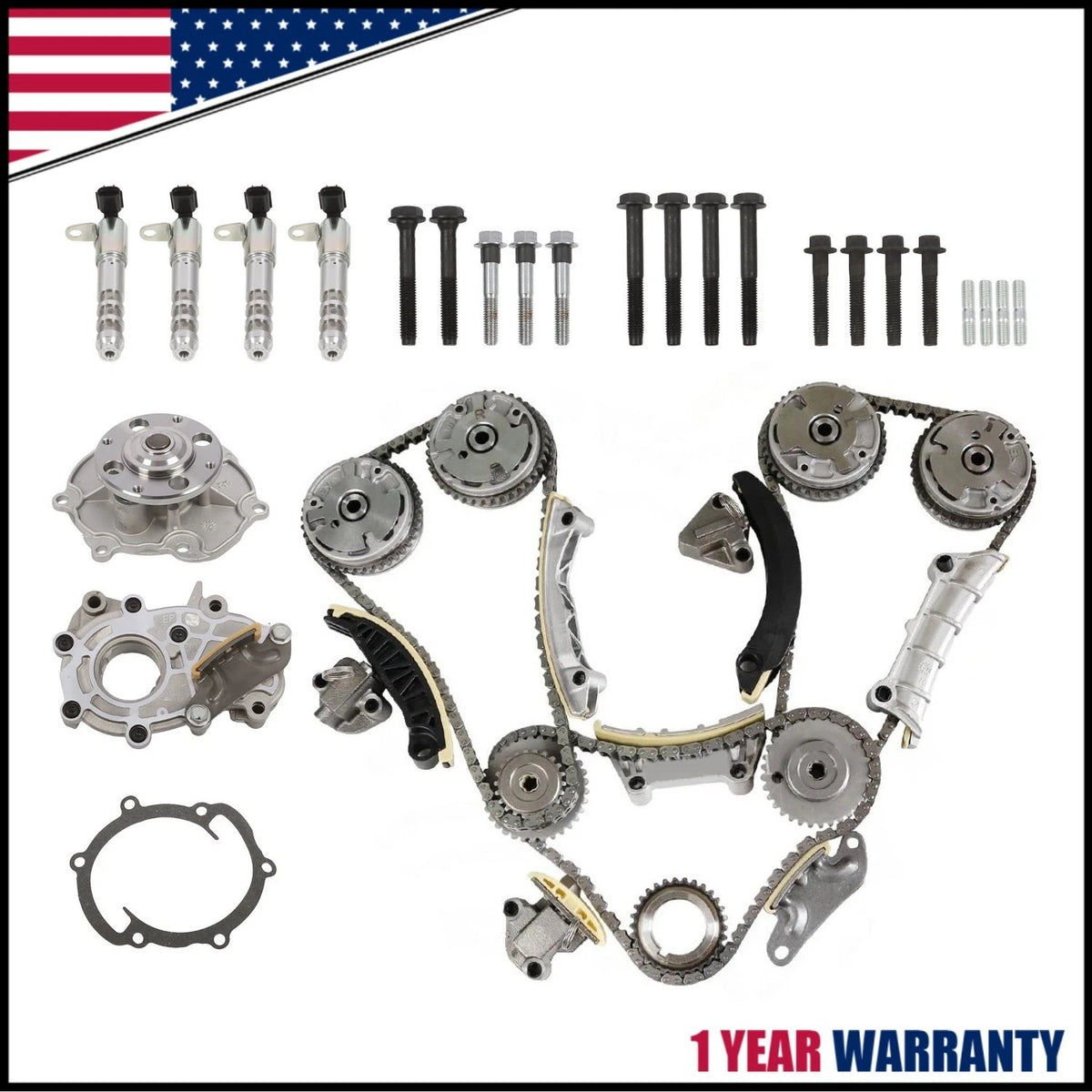 Timing Chain Kit & Oil Pump + 4VVT Cam Phaser for Equinox CTS SRX (3.0L, 3.6L)