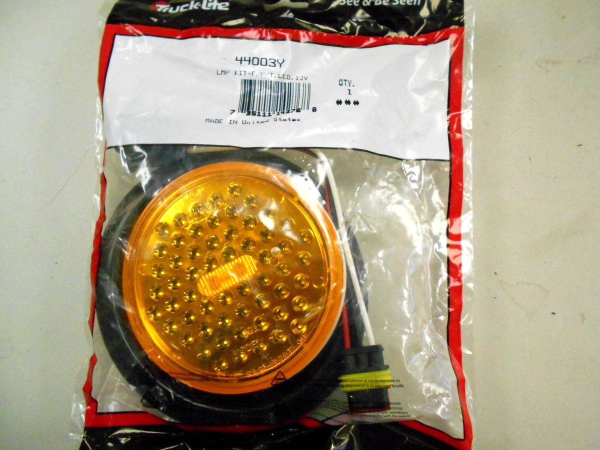 2X Trucklite Super 44 60 Diode LED Front Park Turn Lamp Kit 4" Yellow Amber