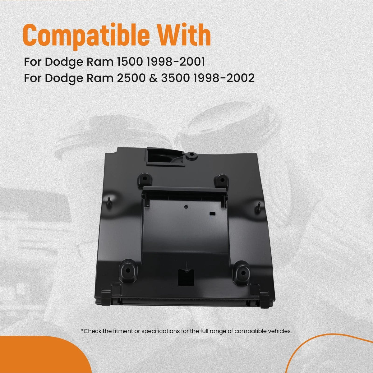 Black Center Cup Holder for Dodge Ram 1500 2500 3500 (1998–2002) 5FR421AZAE