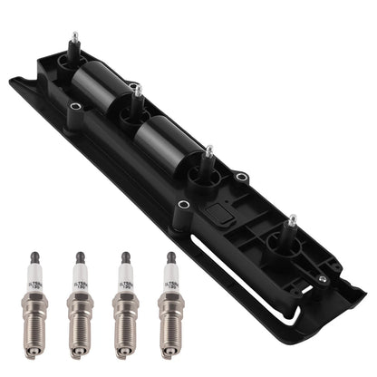 1pc Ignition Coil & 4pc Spark Plugs for Saturn Ion L4 2.2L (2003–2006) C1492