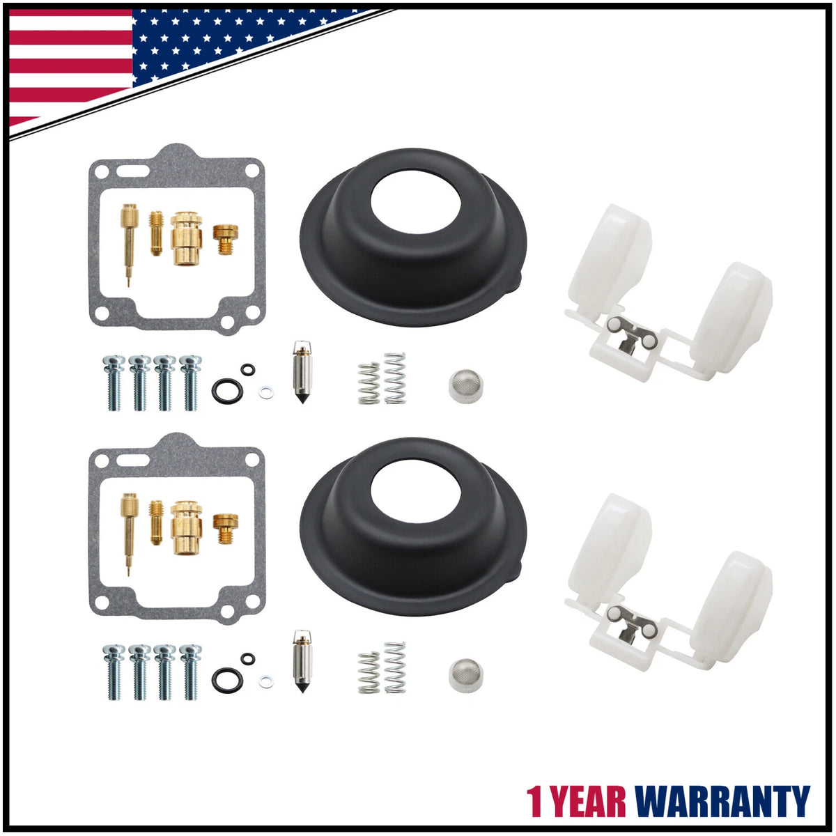 Set of 2 Carburetor Rebuild Kits for Yamaha XV1100 Virago 1100 (1988–1999)