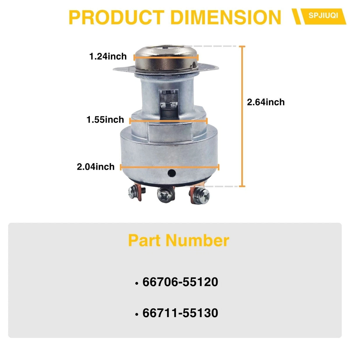Ignition Switch 66711-55130 for Grasshopper Mover 321D 322D 325D 329 428D 721 (2000–2023)